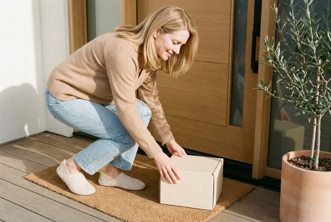 Discreet KindMD GLP-1 package arriving at the front door