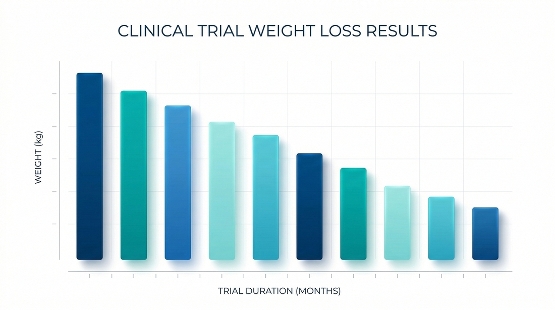 Clinical trial weight loss results comparison chart